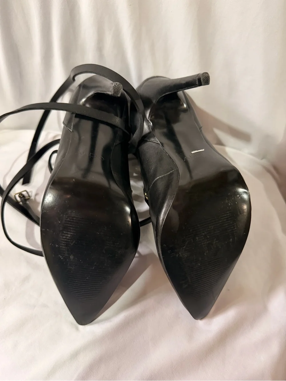 Aldo Black Pointed Lace-Up Strappy Heels - Picture 3 of 4